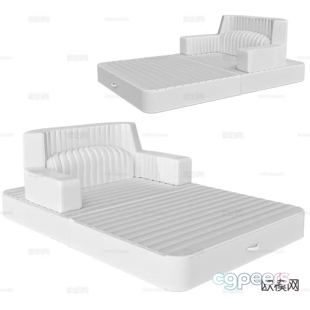Modern double bed beach bed 3d model