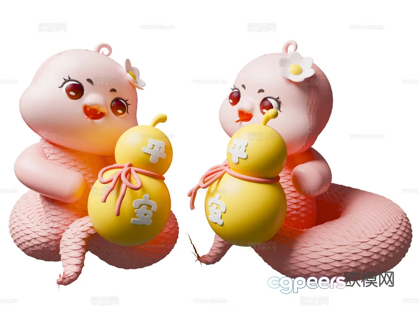 2025 Year of Snake Year of Snake IP National Tide Year of Snake Cute Cartoon Snake 3D Model