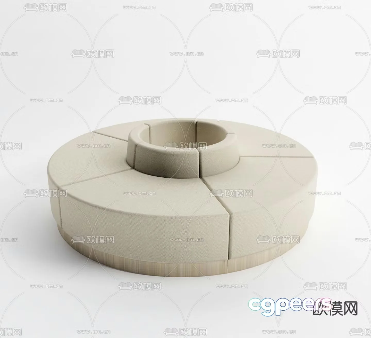 Round office sofa booth sofa 3d model