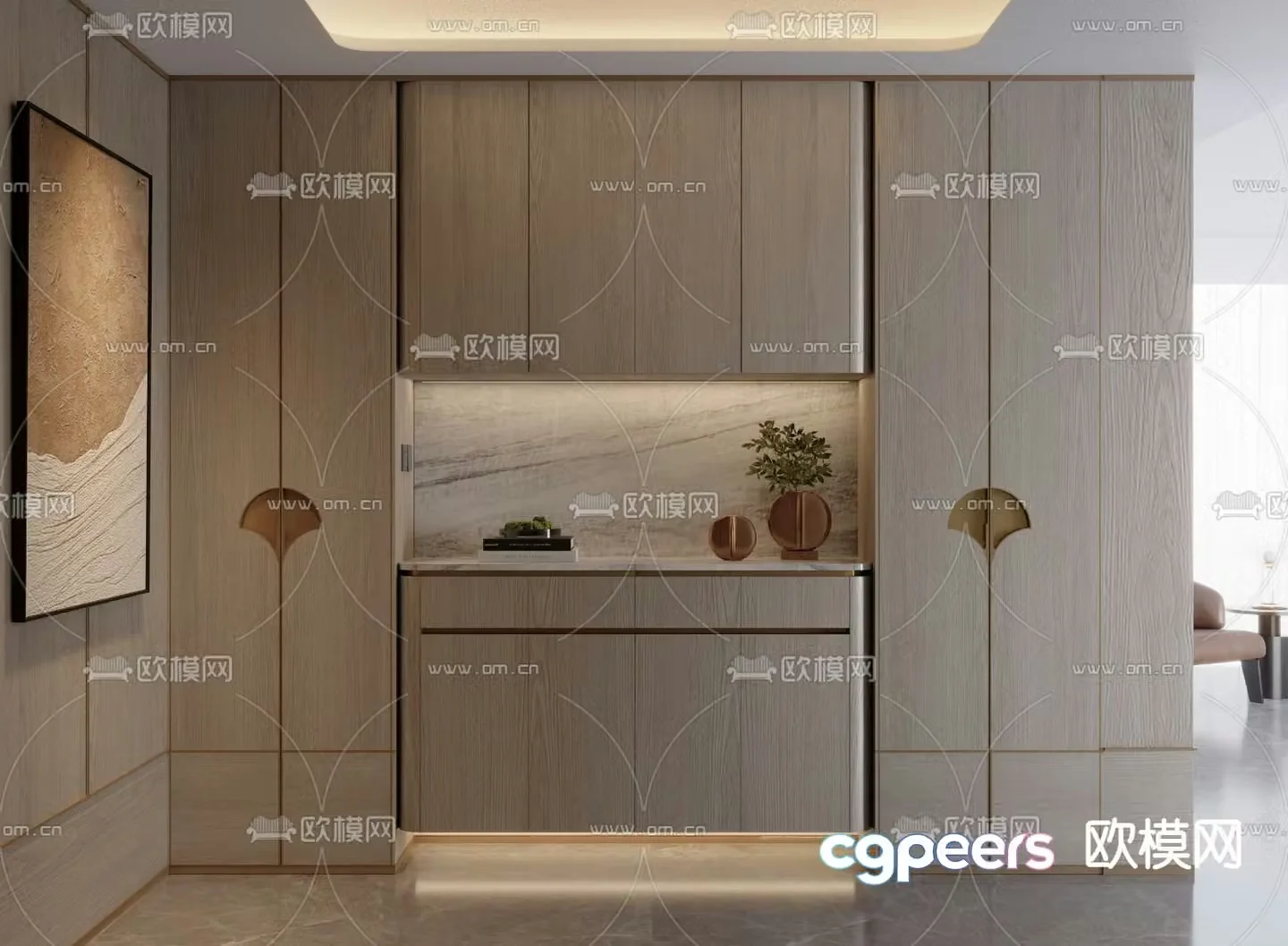 3D model of the entrance shoe cabinet