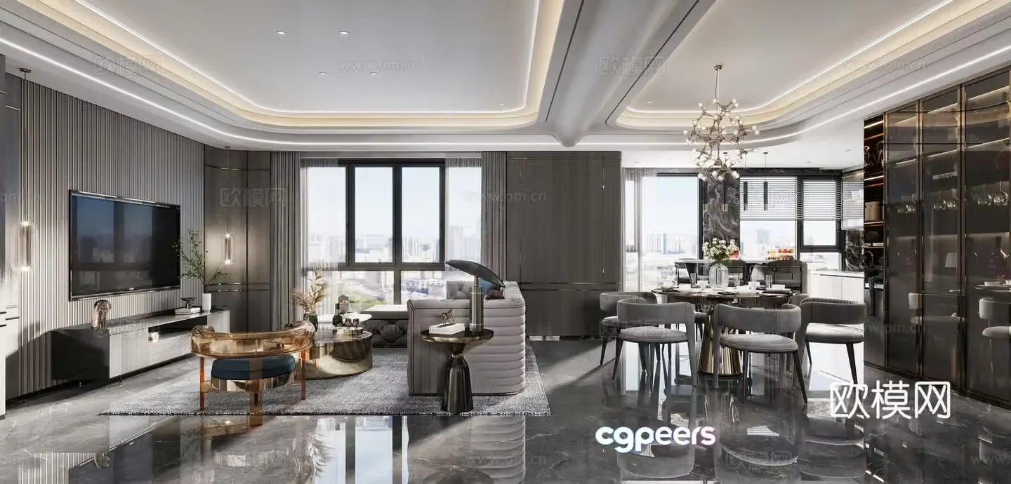 Light luxury restaurant 3D model
