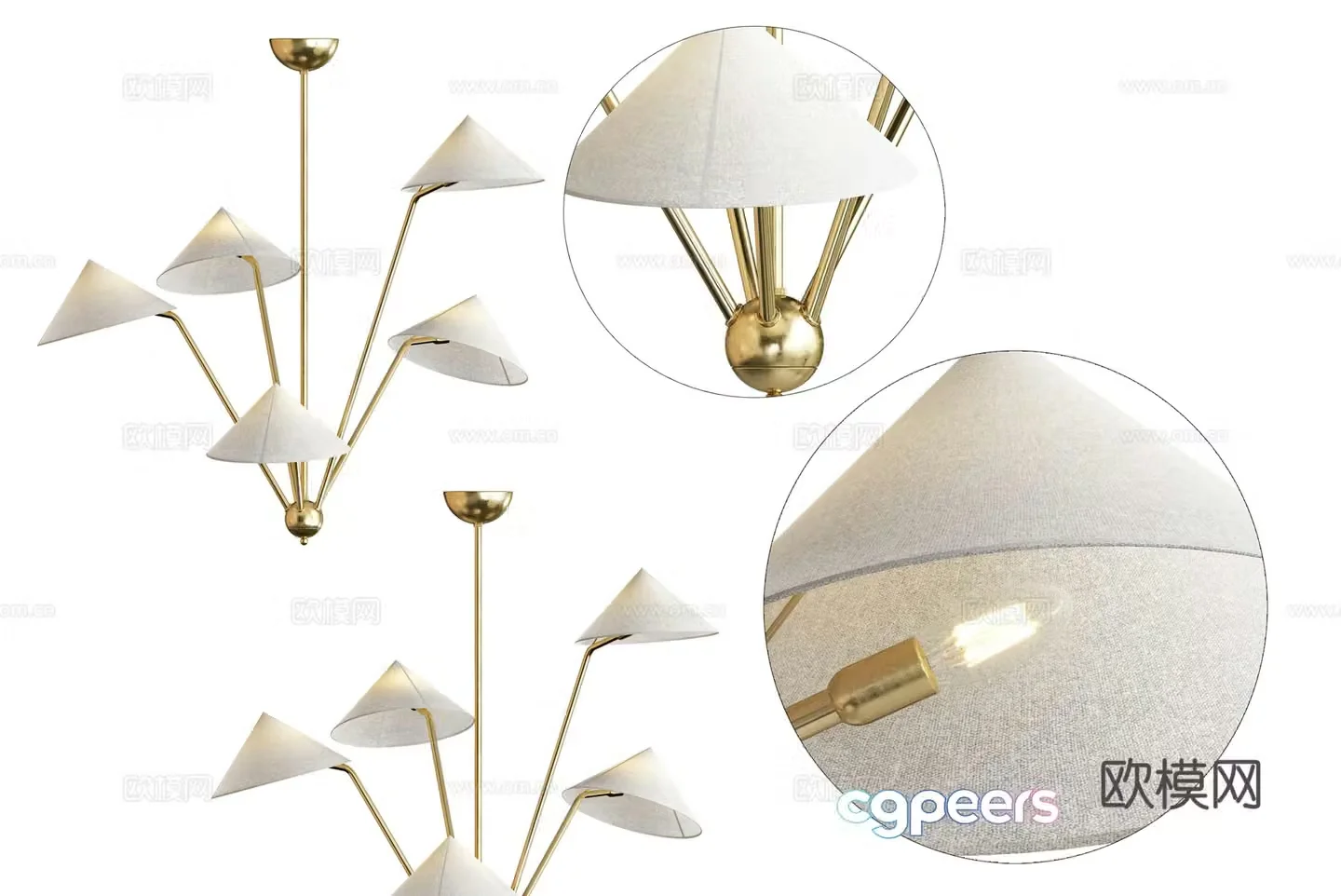 Modern simple light luxury chandeliers chandeliers Simple light luxury chandeliers Restaurant chandeliers Living room chandeliers 3D model