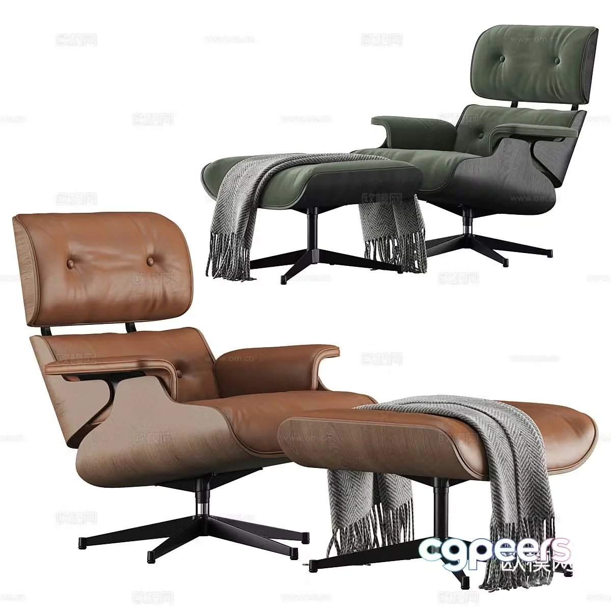 Modern Italian Eames lounge chair 3d model