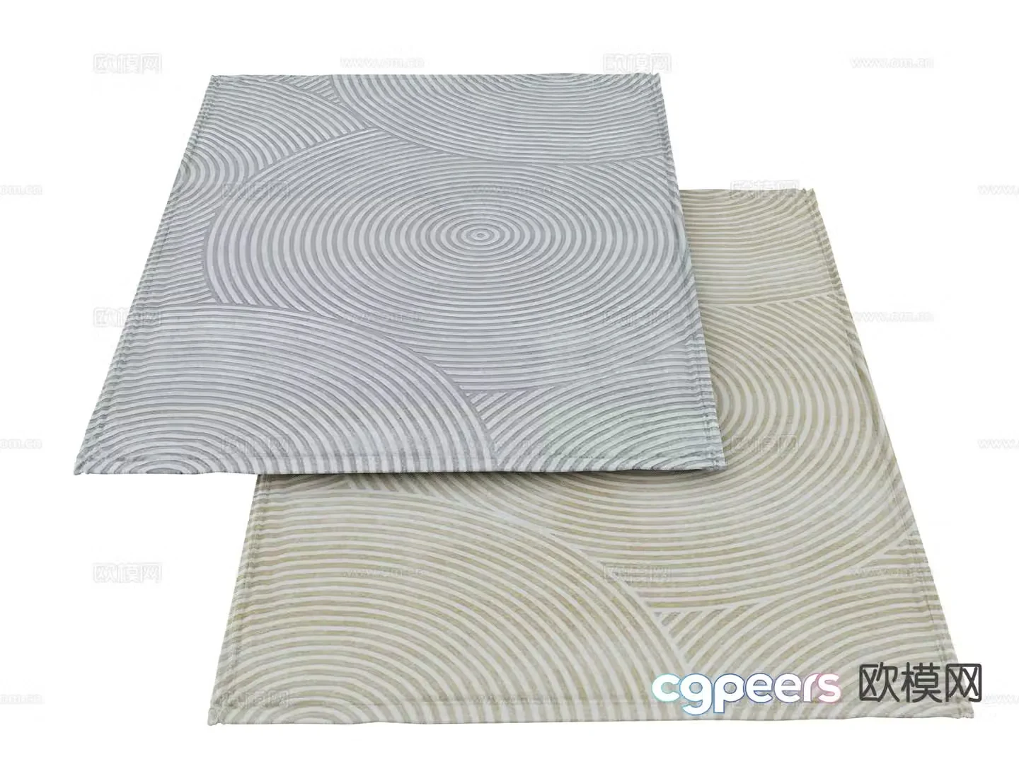 Modern carpet square rug 3d model