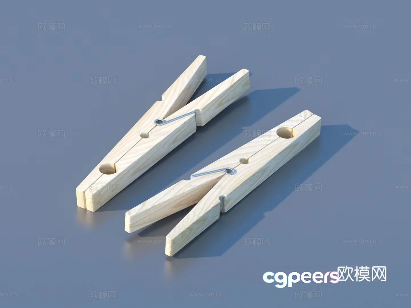 Clip Wooden Clip Daily necessities 3d model