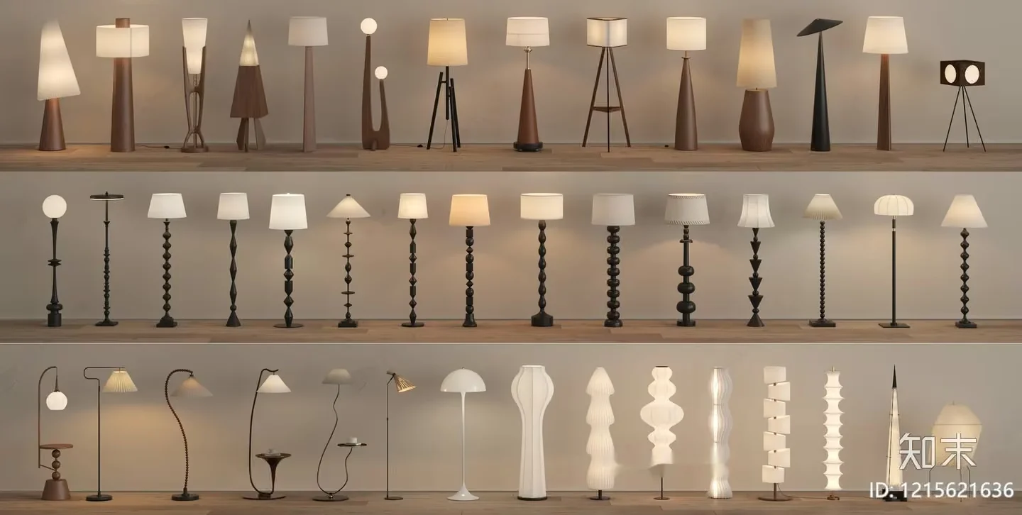 Modern Floor Lamps 3D Model – 14495 – VRAY Render