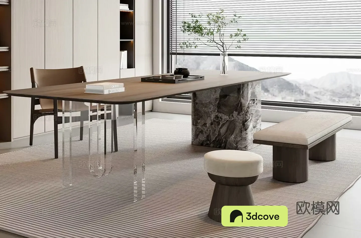 Italian tea table and chair combination