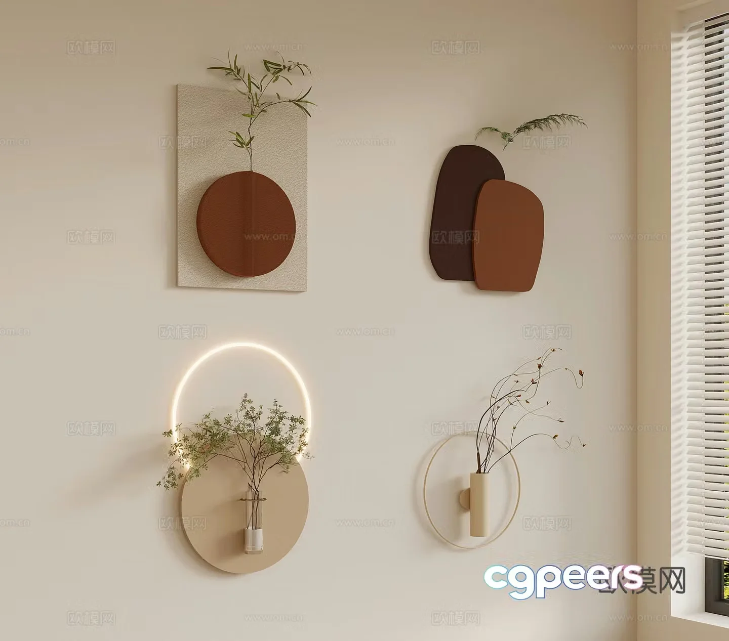 Wall decoration Modern cream style wall decoration hanging decoration decorative painting 3d model