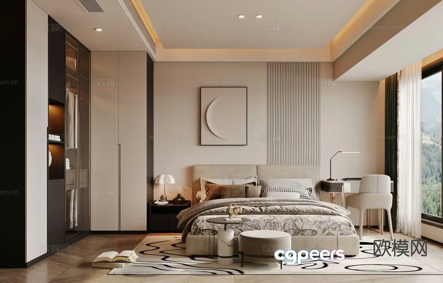 Modern bedroom master bedroom 3d model