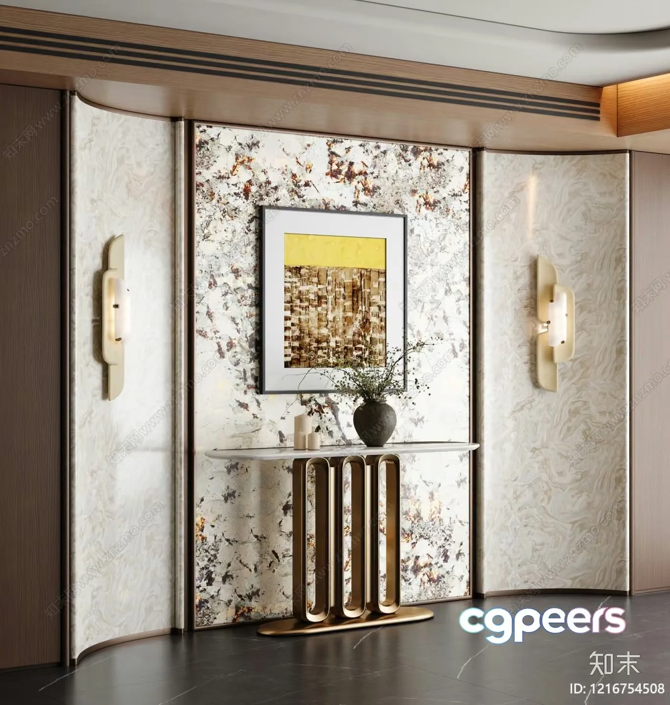 Modern Wall Decor 3D Model – 14181 – VRAY Render