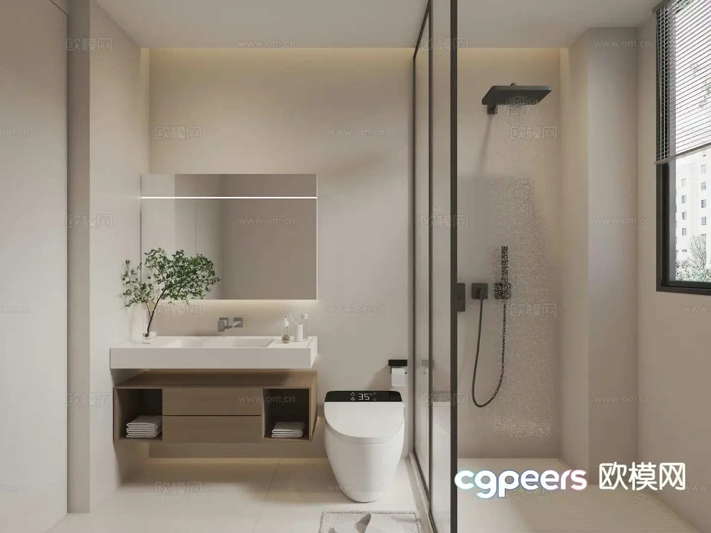 Modern bathroom bathroom 3d model