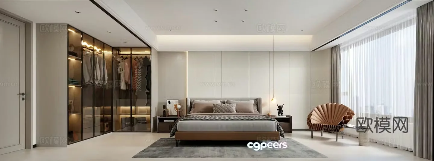 Modern bedroom master bedroom 3d model