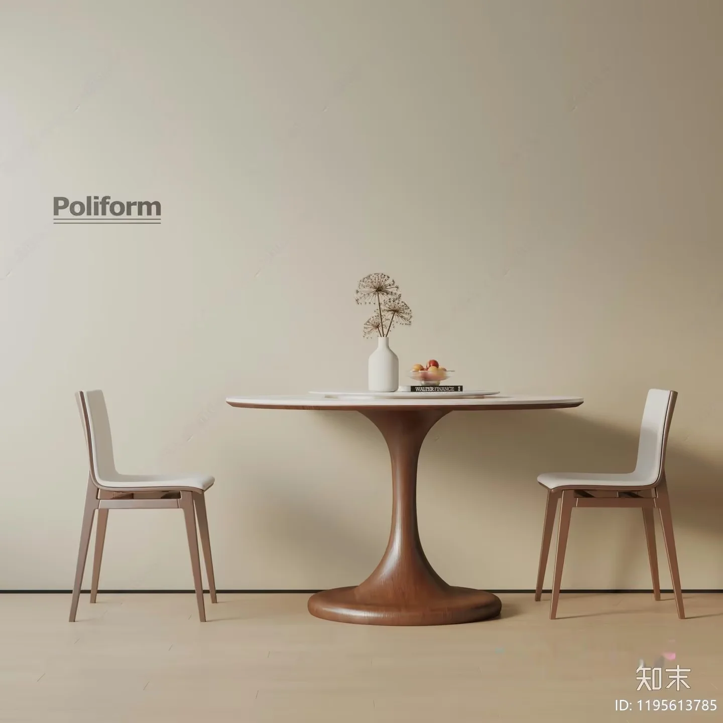 A Small Table And Chairs 3D Model – 10497 – VRAY Render