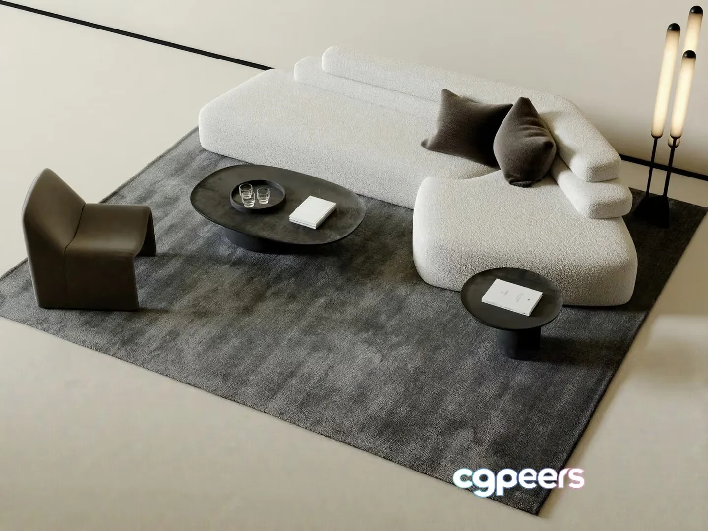 Modern Living Room 3D Model – 5553 – CORONA Render