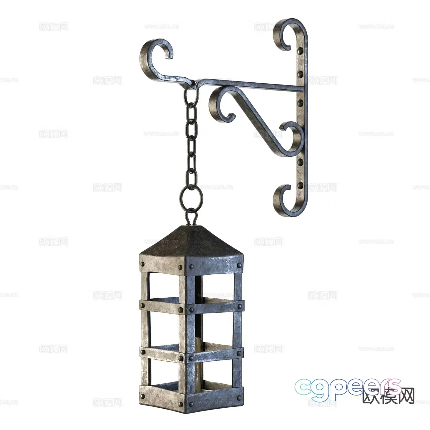 Industrial style garden lamp wall lamp 3d model