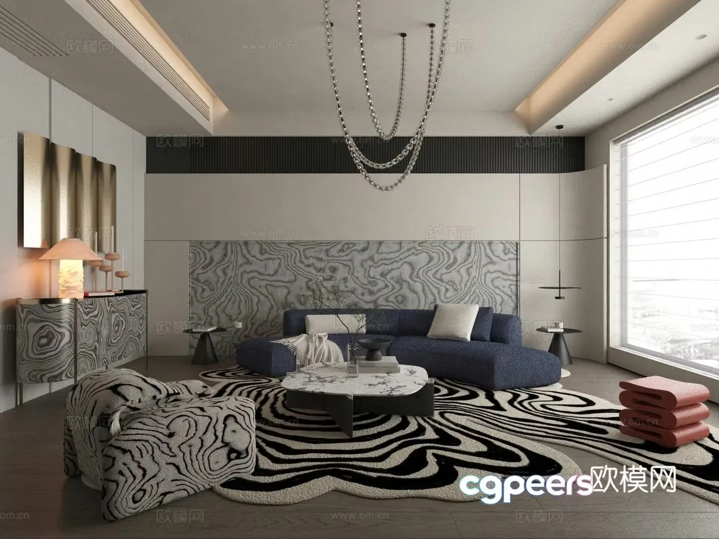 Italian style living room 3d model