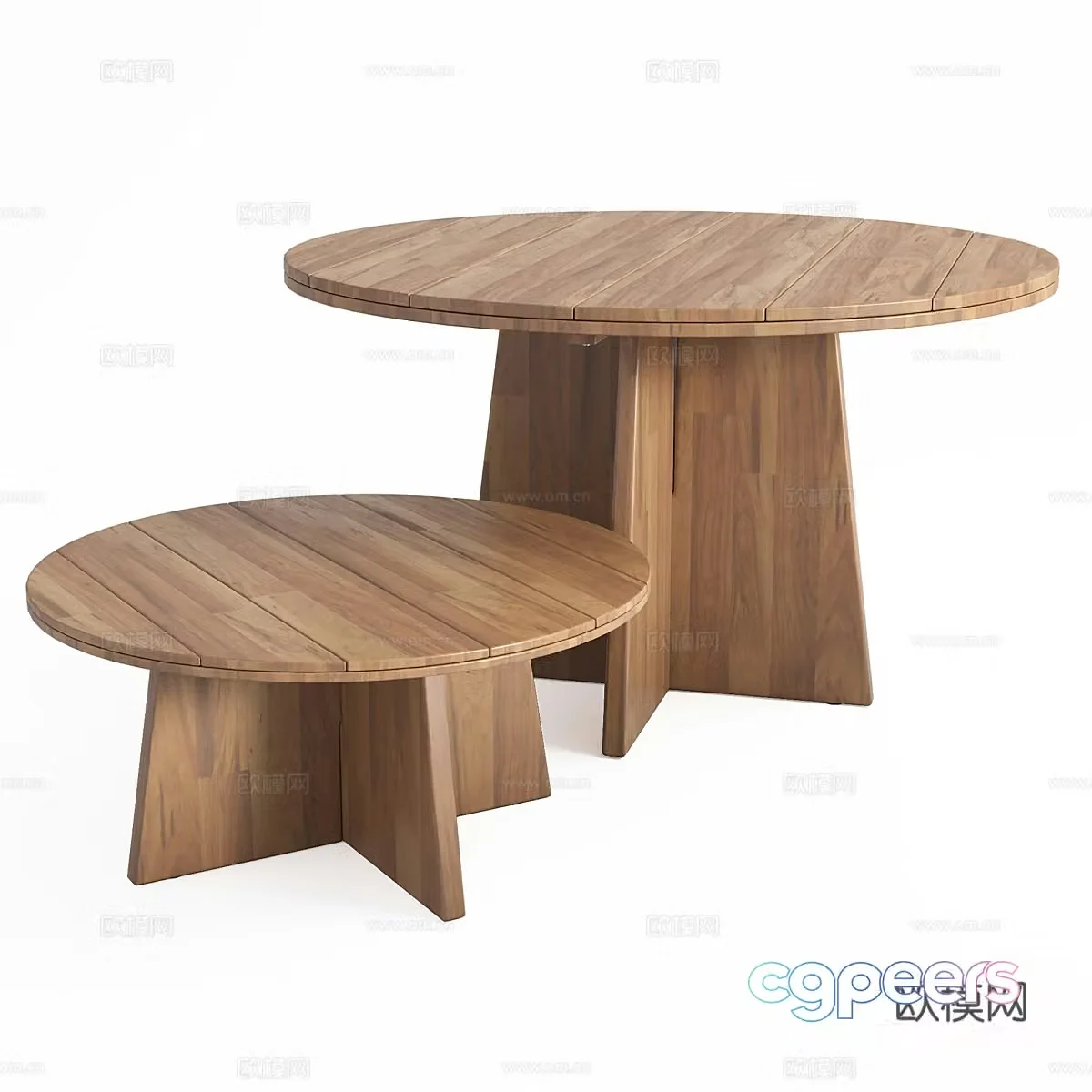 3D model of solid wood coffee table