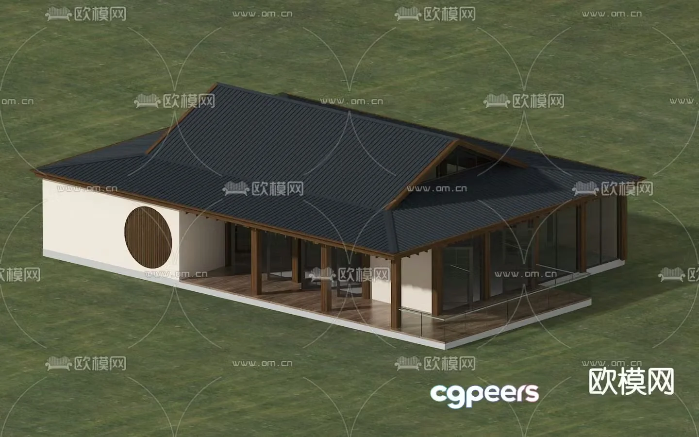 Chinese style B&B single building 3D model