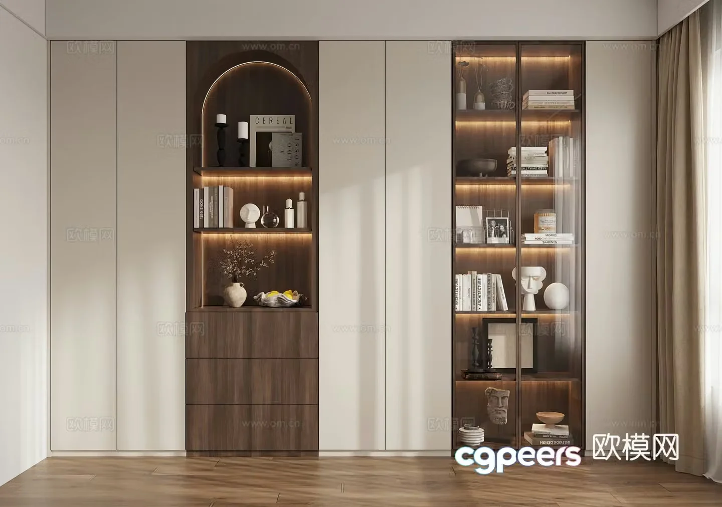 French bookcase 3d model