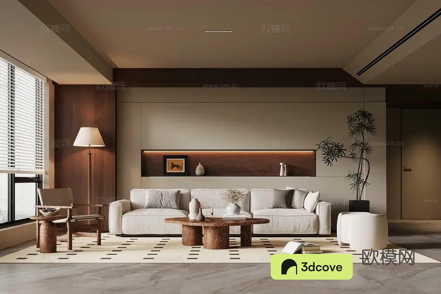 Middle-aged living room sofa silence combination 3D model