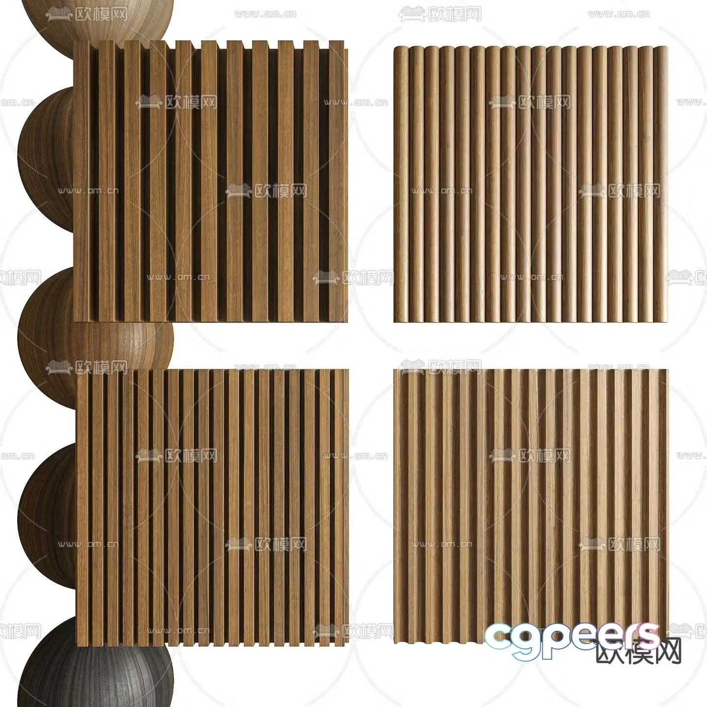 Wall panel Wood veneer Great Wall panel Grating panel 3D model