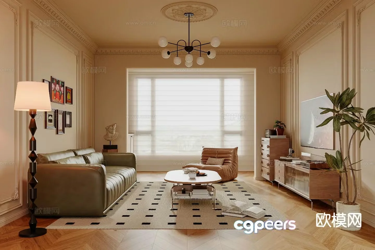 French living room 3d model