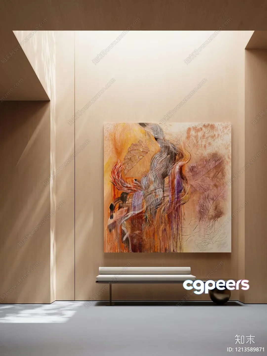 Modern Art Piece 3D Model – 11054 – VRAY Render