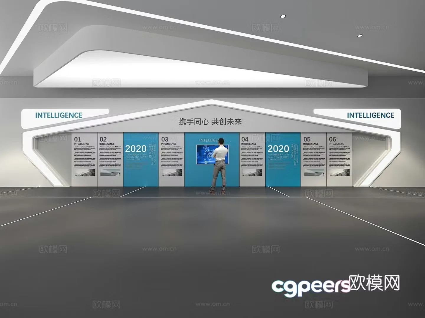Cultural wall Corporate culture wall Display wall Theme wall Exhibition hall Campus culture Corridor 3D model