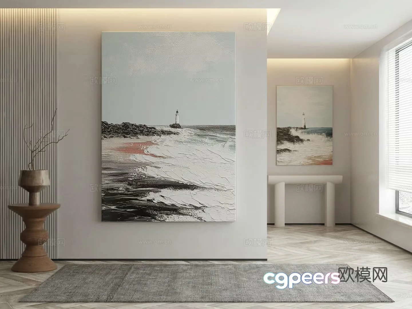 Modern Lighthouse Artwork 3D Model – 1584 – VRAY Render