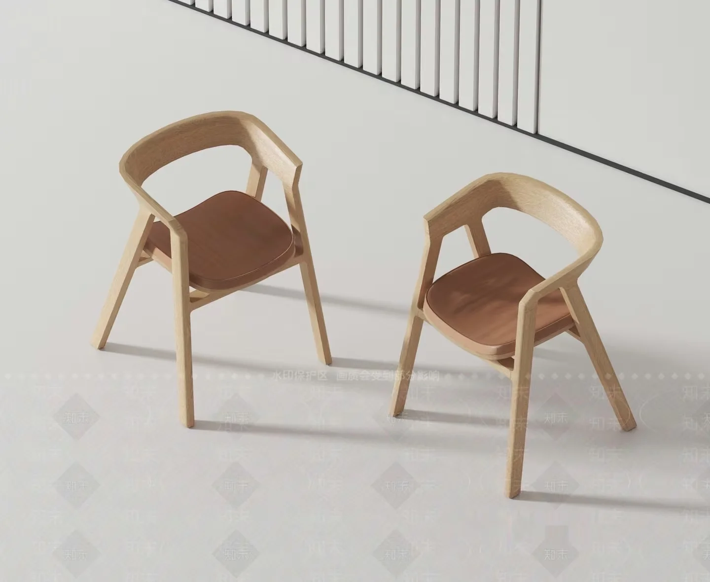 Modern Wooden Chairs 3D Model – 21451 – VRAY Render