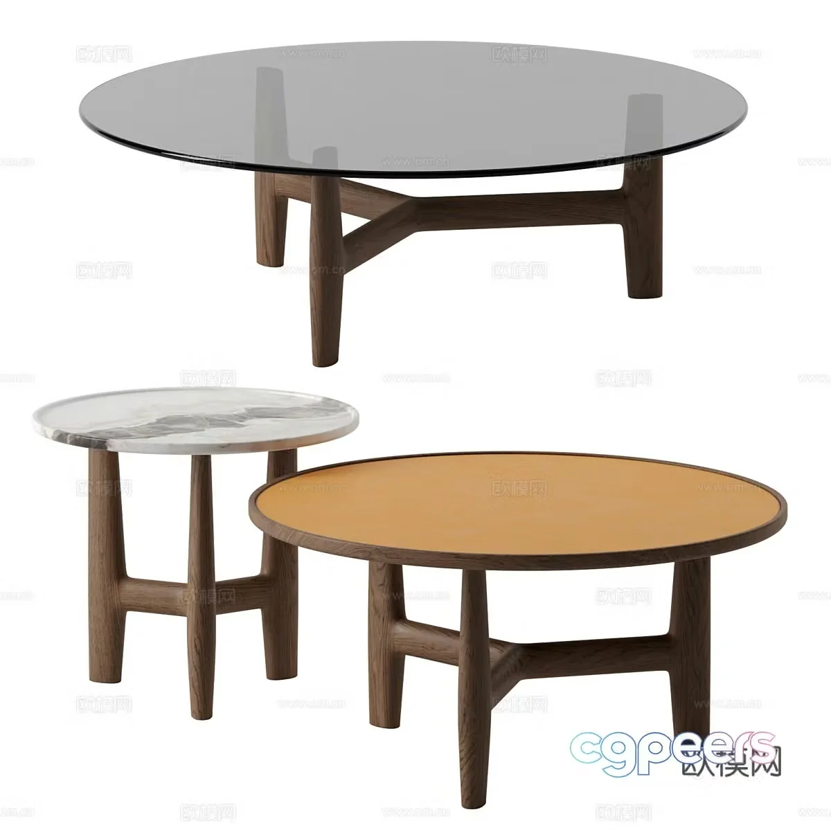 New Chinese style light luxury Porada TILLOW coffee table 3D model