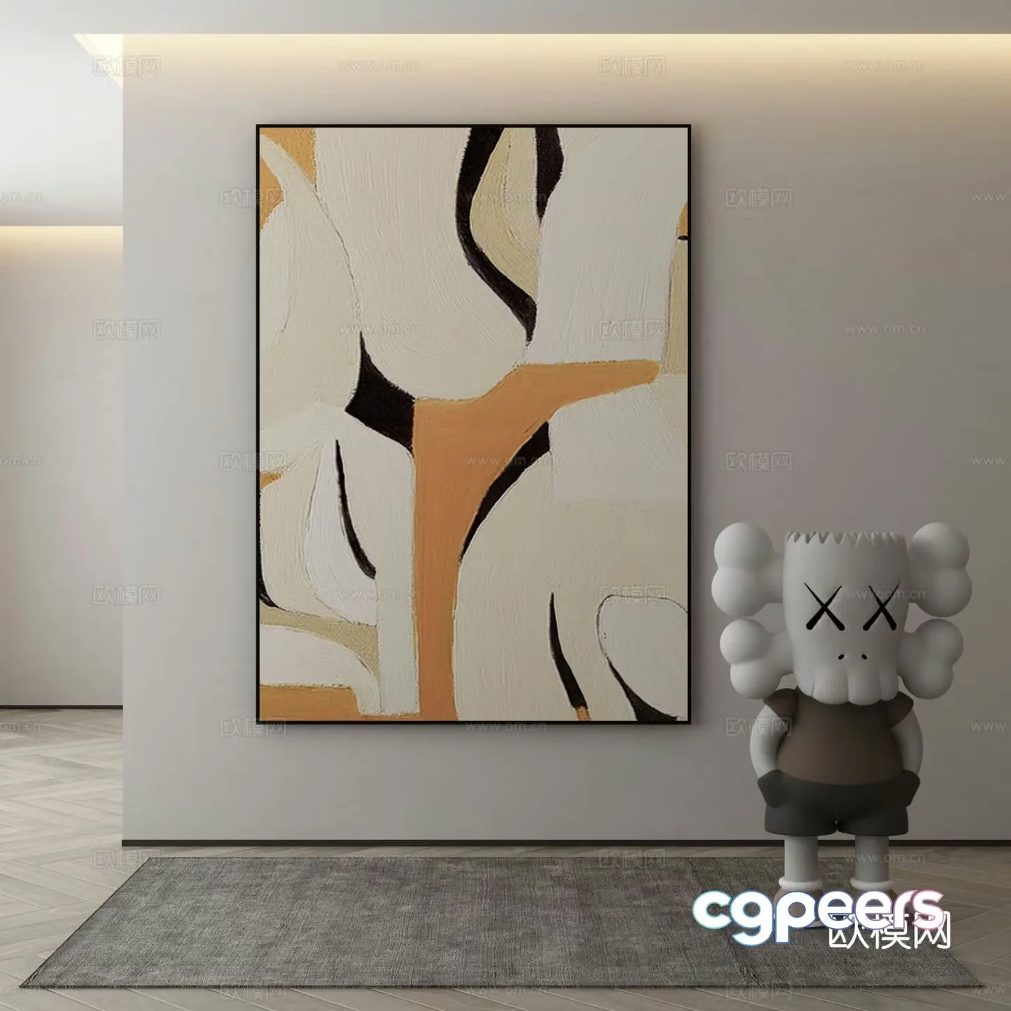 Modern decorative painting abstract painting art painting 3d model