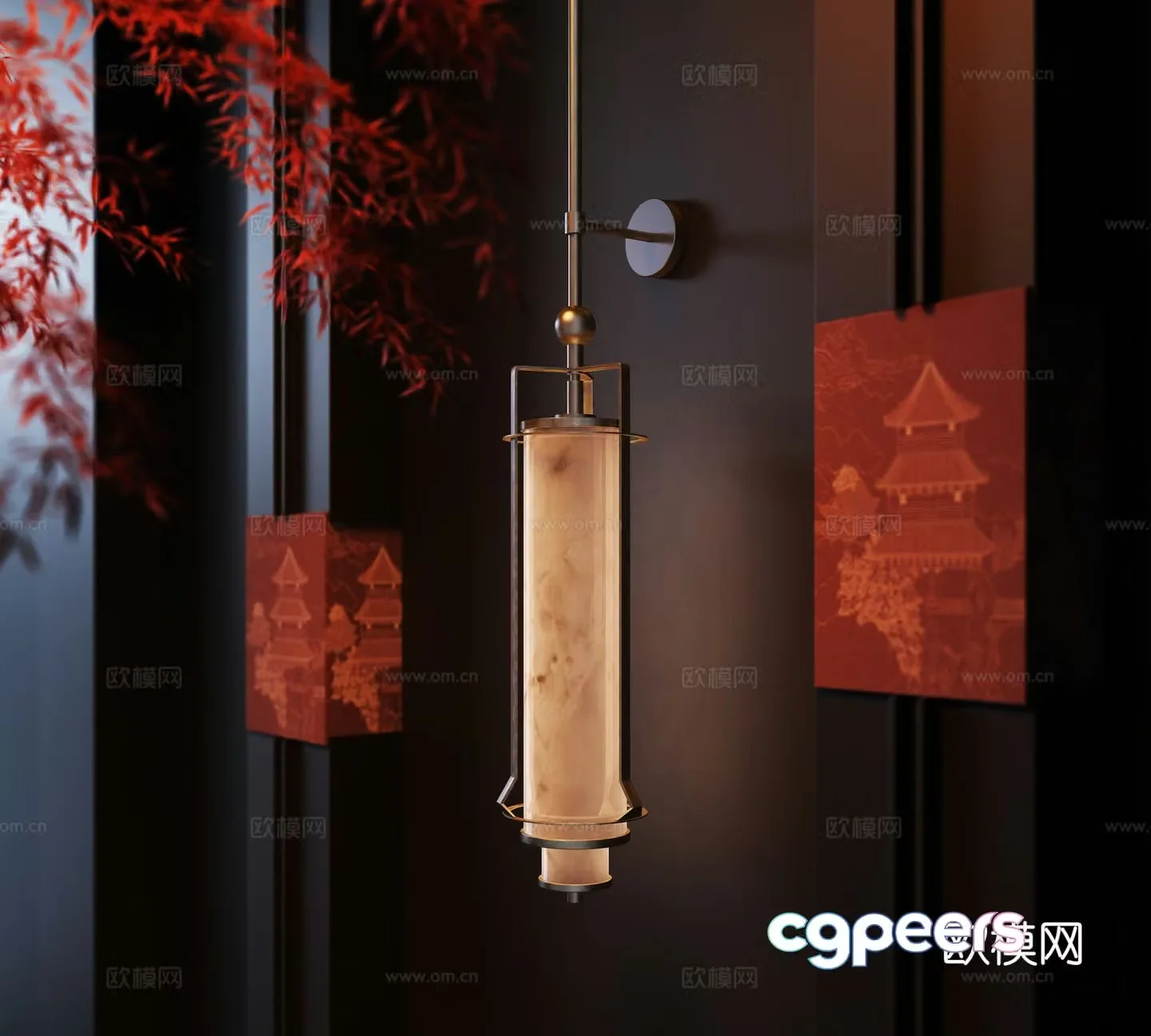 New Chinese style wall lamp marble wall lamp 3d model