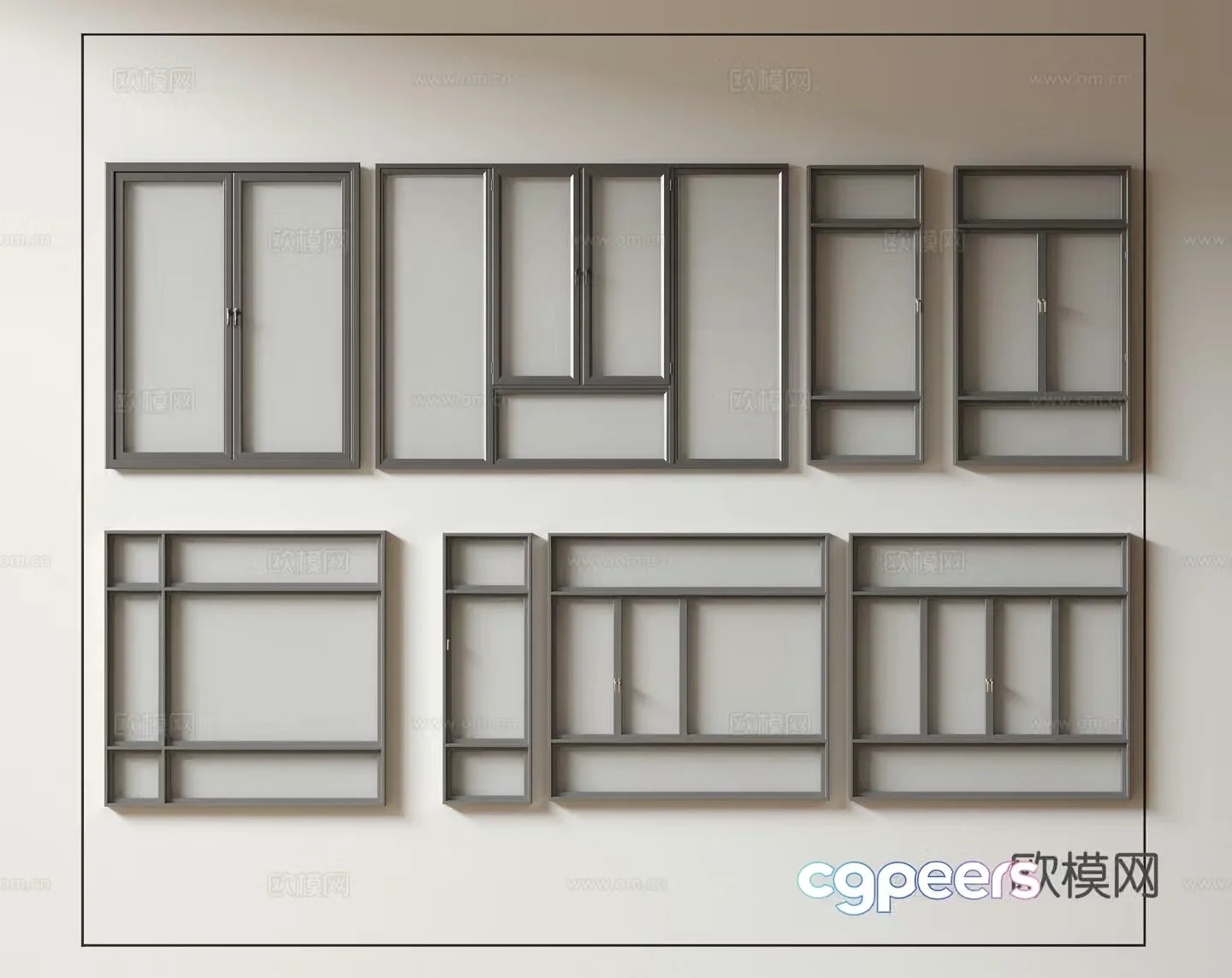 Modern windows floor-to-ceiling windows balcony windows bay windows bedroom windows sliding windows 3d model