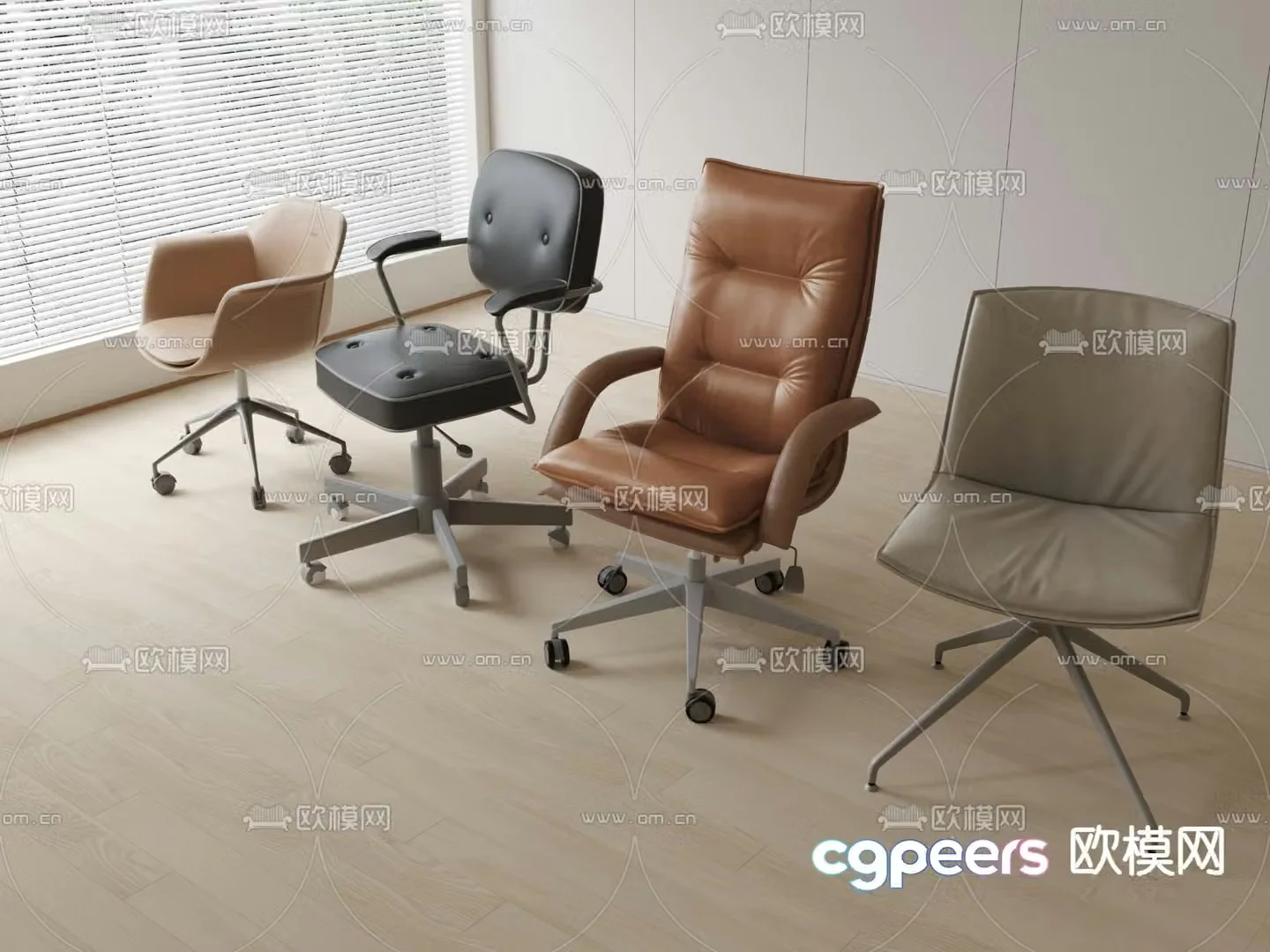 Modern leather office chair 3d model