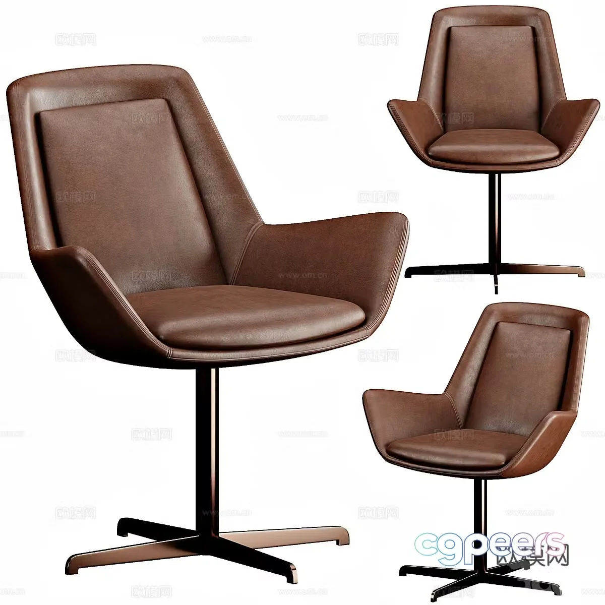 Modern Italian leather office chair 3d model