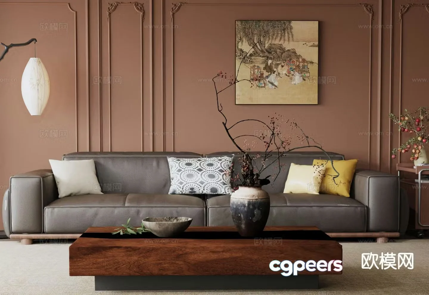 French sofa set 3d model