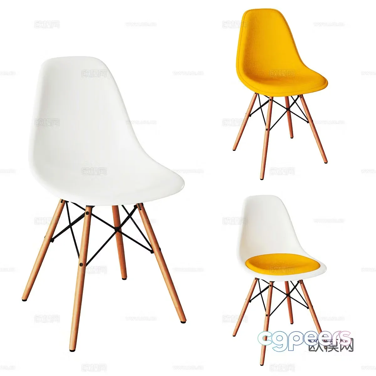 Eames plastic side chair 3d model