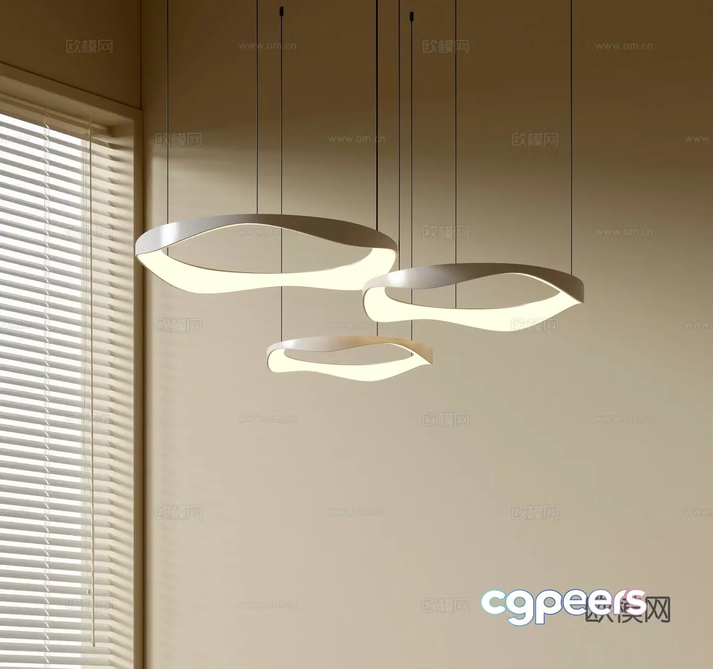 Modern simple chandeliers Nordic style chandeliers Mediterranean style chandeliers Study lamp combination Restaurant lamp 3D model