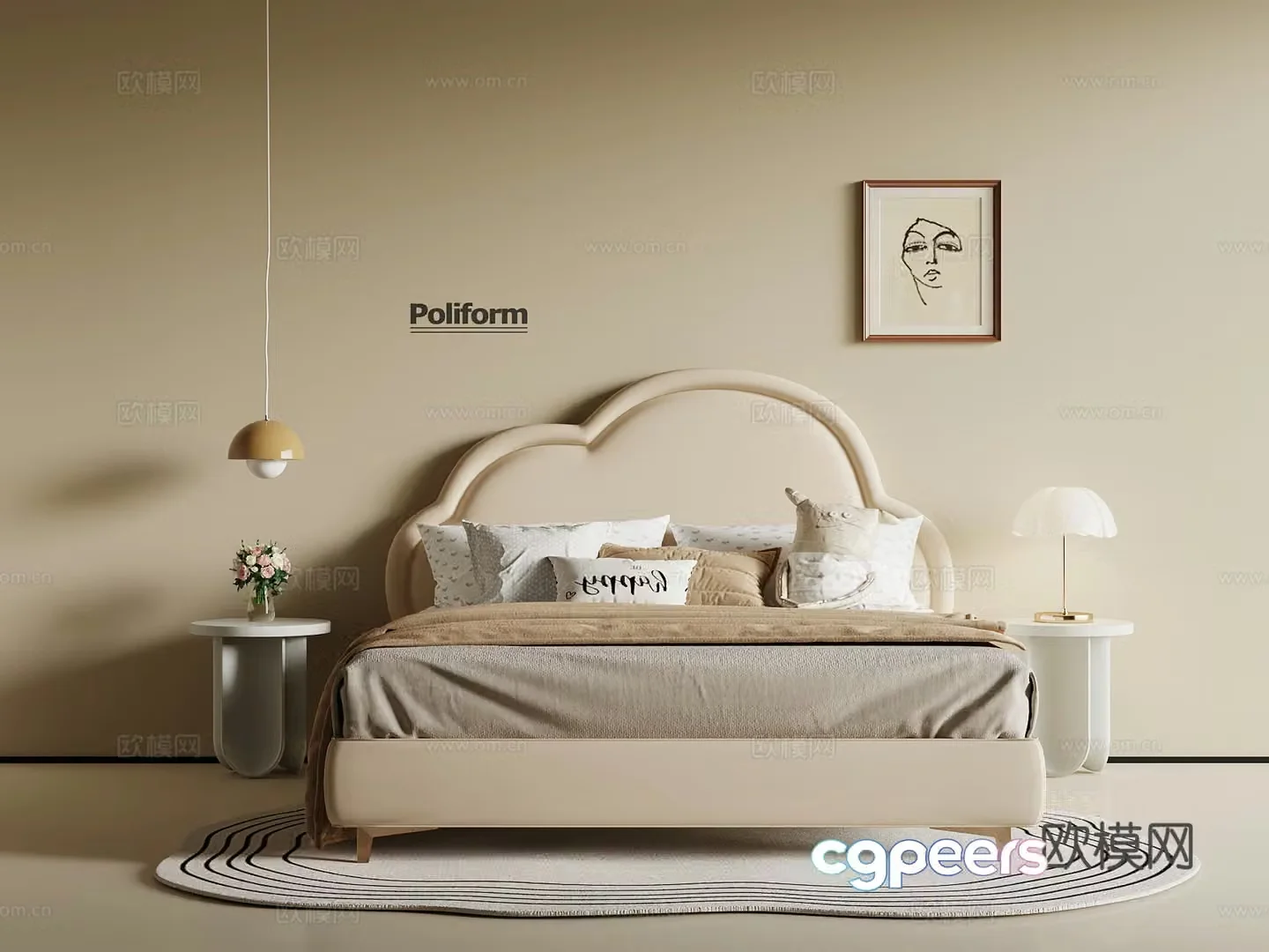 Modern children’s bed 3d model