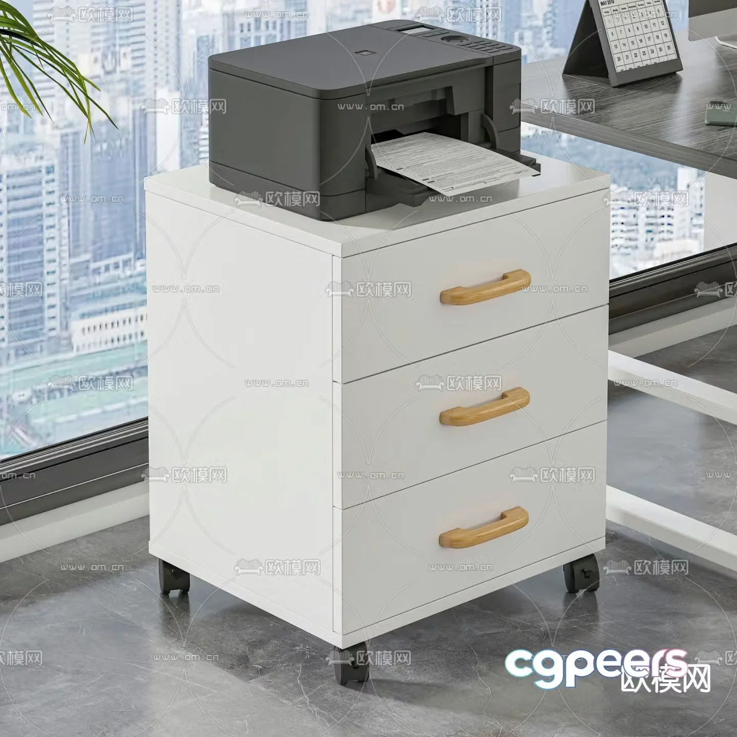 Office cabinet low cabinet file cabinet 3d model