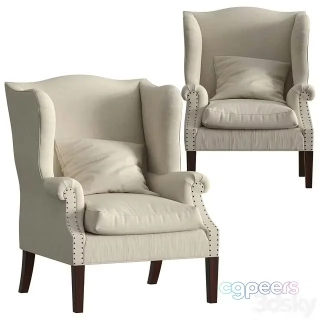 3ds Max Free – Thorn Tail Wing Back Armchair