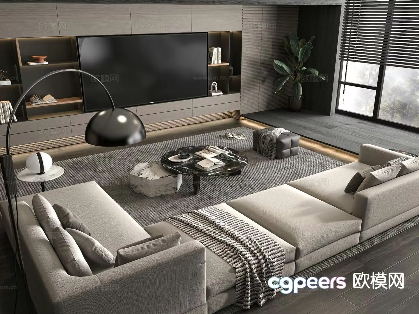 Italian sectional sofa 3d model