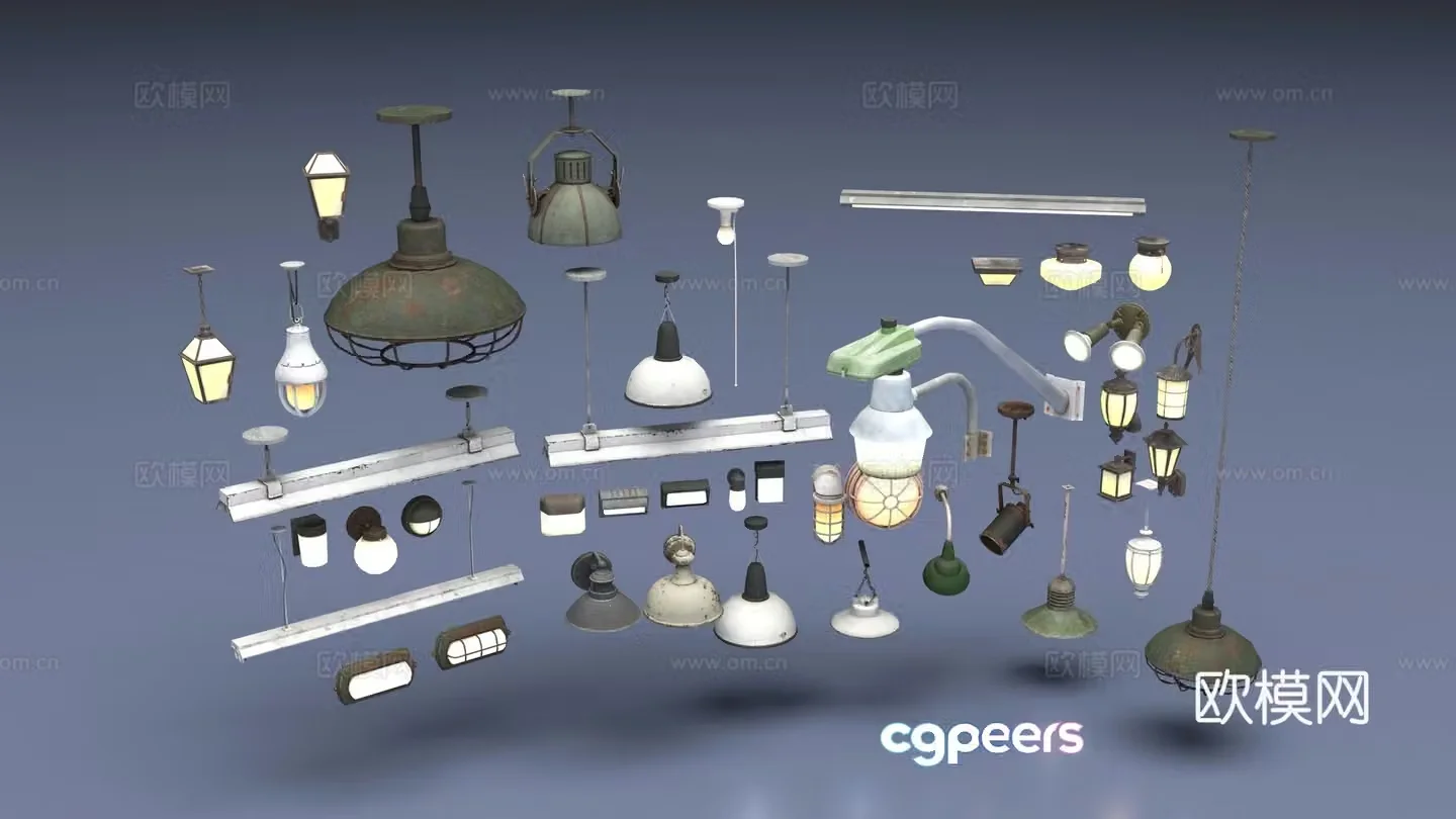 Industrial style lamp 3d model