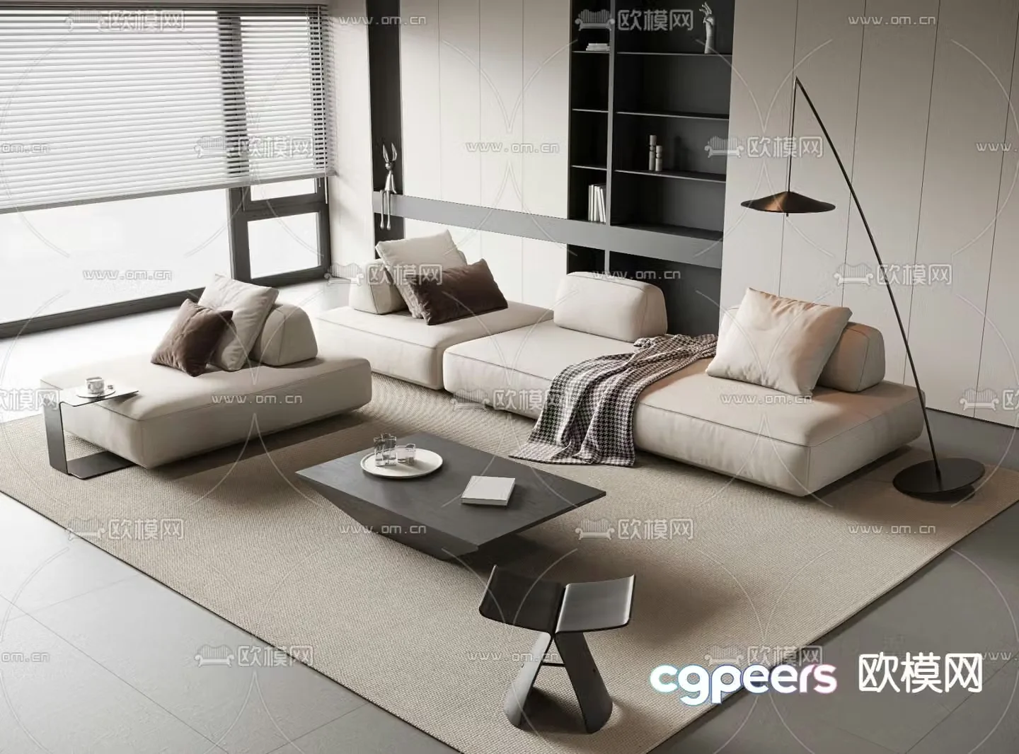 Modern sectional sofa 3d model