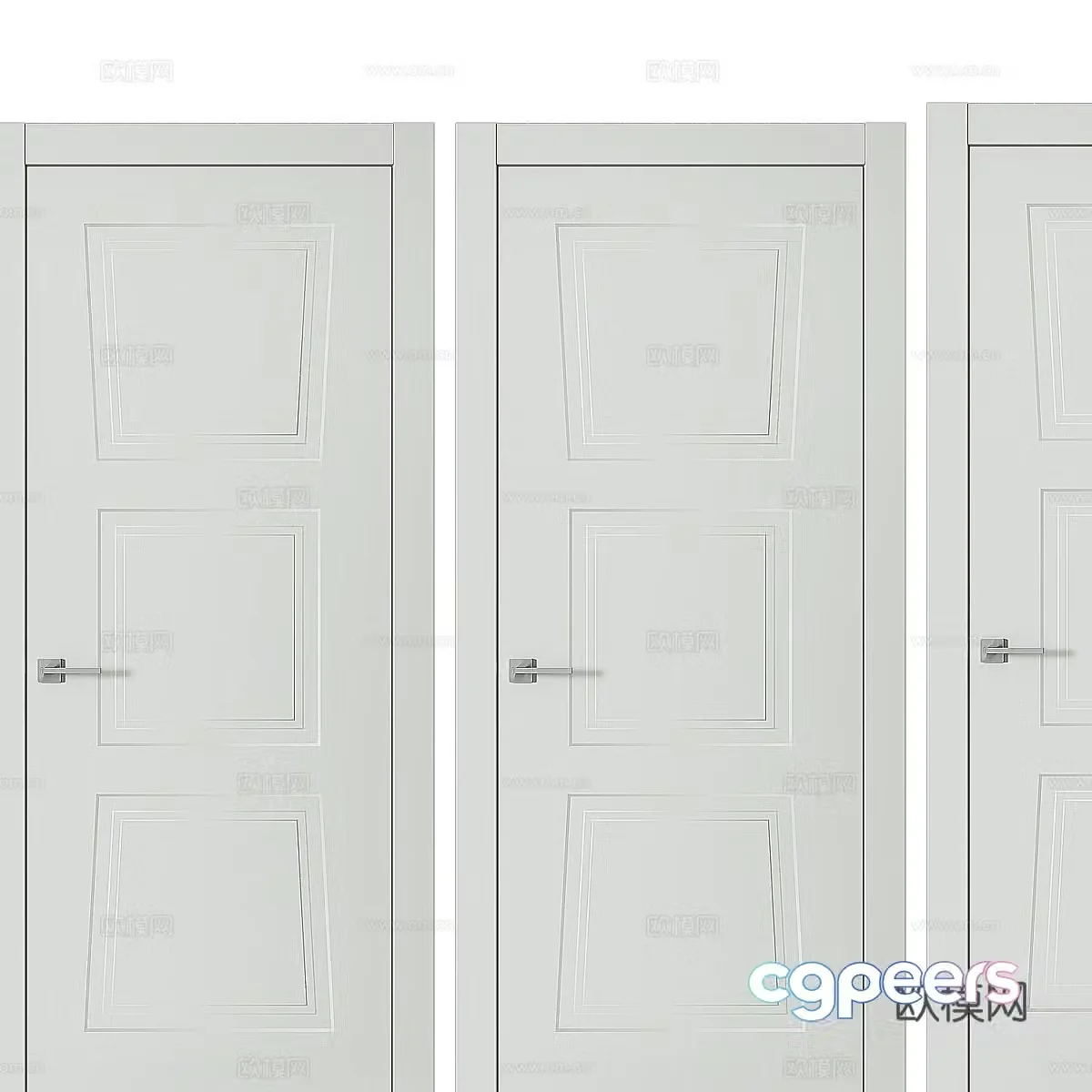 Modern room door Bedroom door Single door 3D model