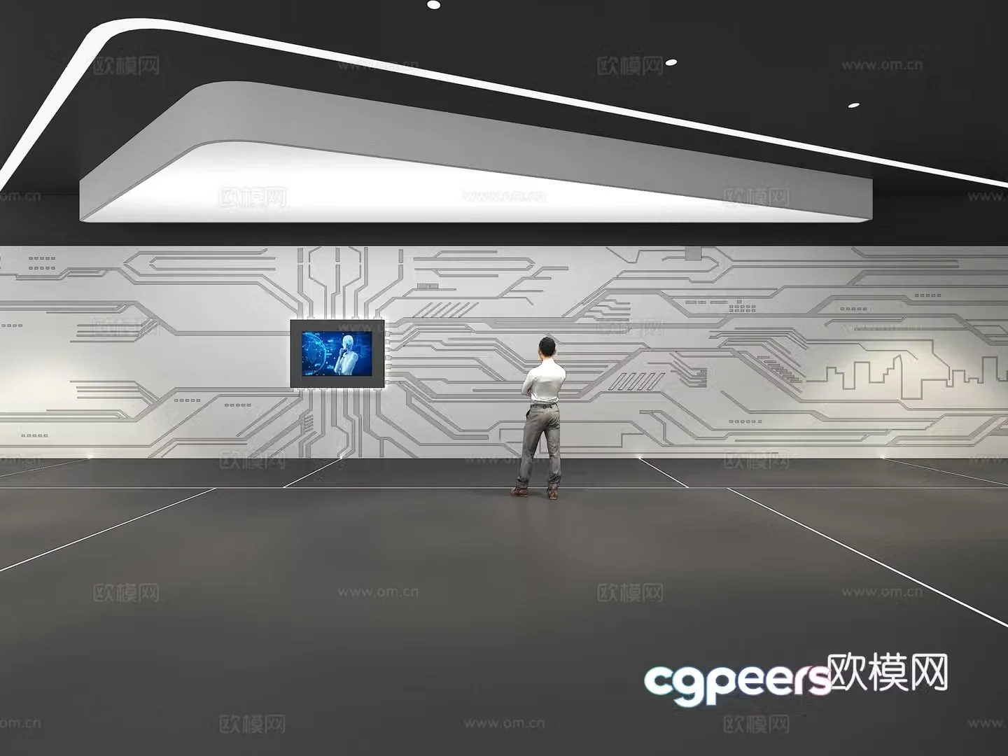 Cultural wall Corporate culture wall Display wall Theme wall Exhibition hall Campus culture Corridor 3D model