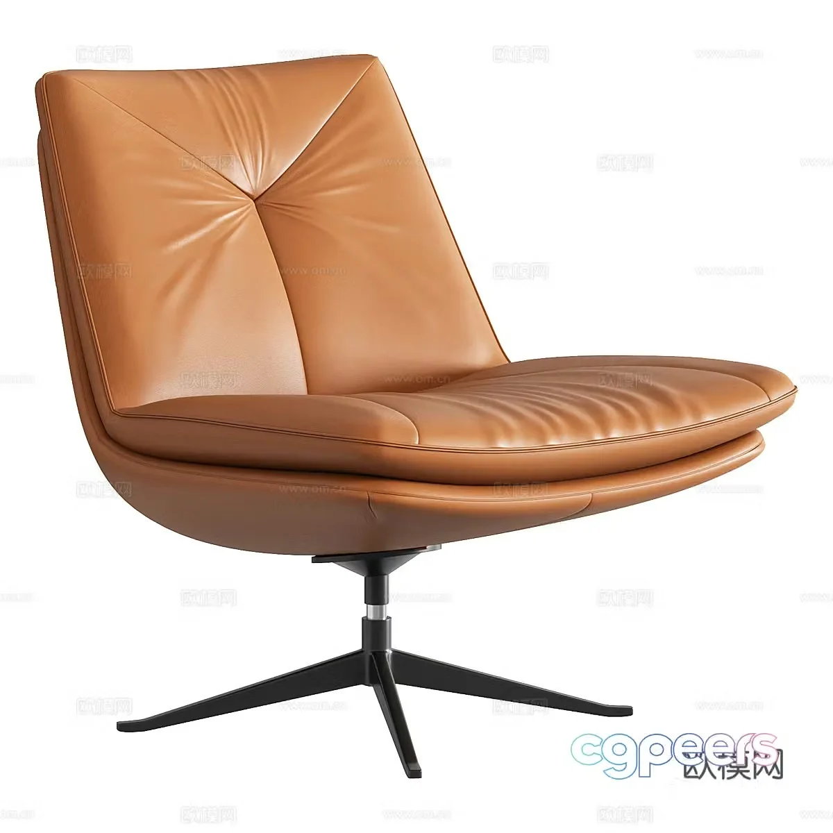 Italian York tan armchair 3d model