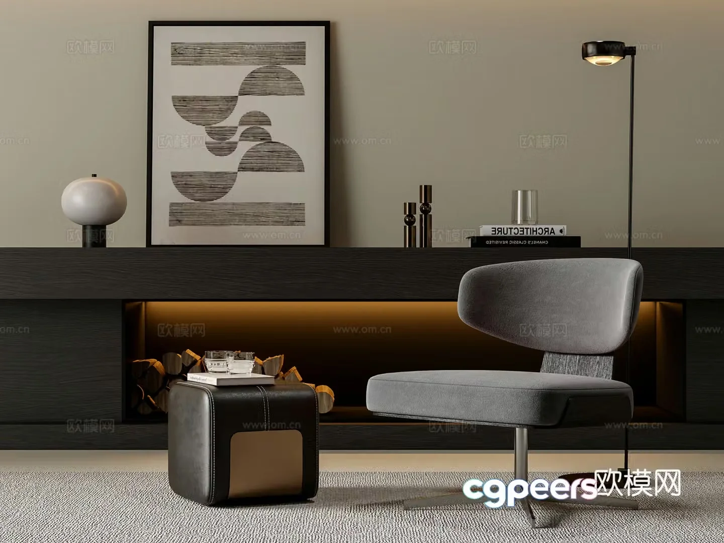 Modern chair leisure chair 3d model