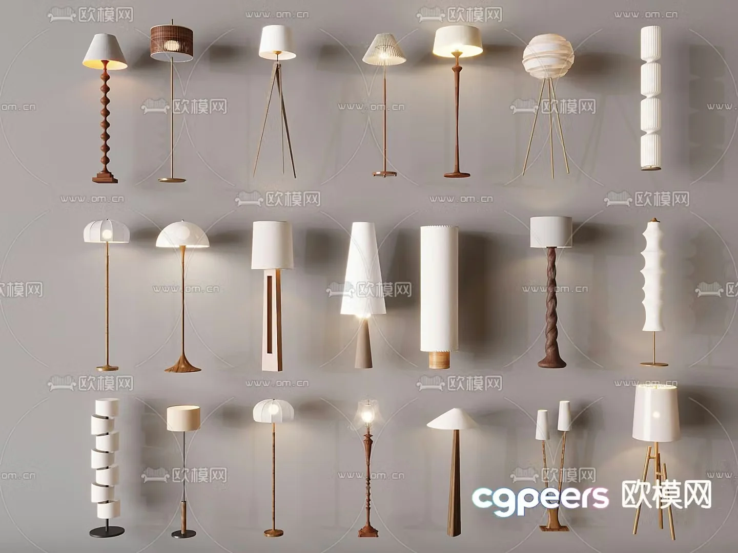 Medieval style floor lamp wabi-sabi floor lamp 3d model